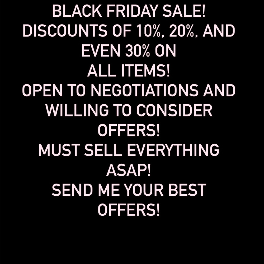 BLACK FRIDAY SALE!
Discounts of 10%, 20%, and even 30%on all items.